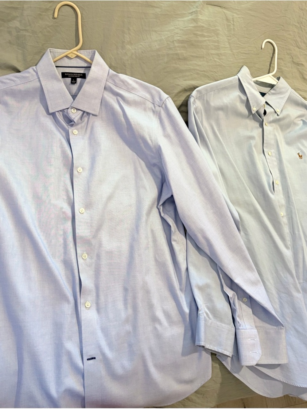 Ralph Lauren & Banana Rep Light Blue Button-Down 2 Dress Shirts - Polo Logo - Picture 7 of 10